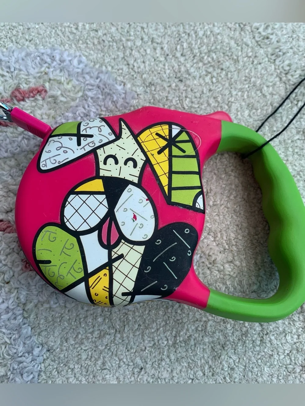 Vintage rare Romero Britto Pop Art Retractable Dog Leash